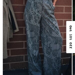 Dressed in LALA Gray Zebra Pattern Wide Leg Pants